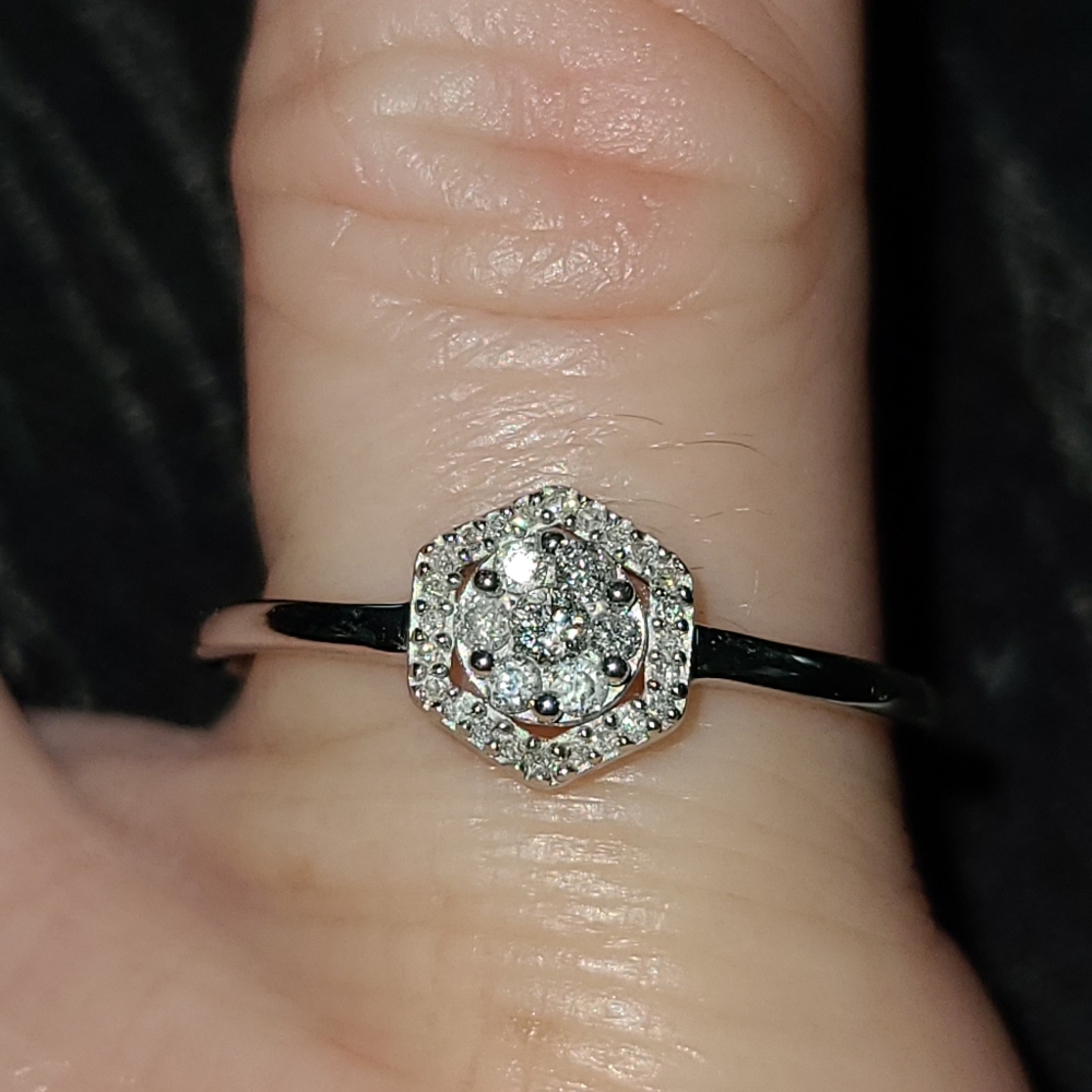 💍REAL 1/8CT Diamond Geometrical Ring
